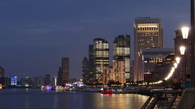 Bund-abends-Shanghai